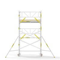 Panthera Steigeraanhanger + PRO Rolsteiger 135 x 250 x 6,2m werkhoogte, met enkele voorloopleuning