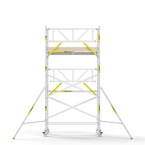 Panthera Steigeraanhanger + PRO Rolsteiger 135 x 250 x 6,2m werkhoogte, met enkele voorloopleuning