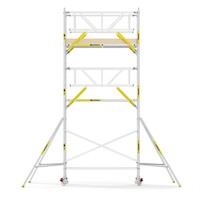 Panthera Steigeraanhanger + PRO Rolsteiger 135 x 250 x 7,2m werkhoogte, met dubbele voorloopleuning