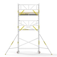 Panthera Steigeraanhanger + PRO Rolsteiger 135 x 250 x 7,2m werkhoogte, met enkele voorloopleuning