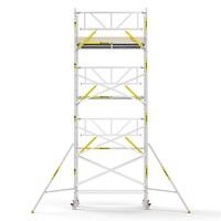 Panthera Steigeraanhanger + PRO Rolsteiger 135 x 250 x 8,2m werkhoogte, met enkele voorloopleuning