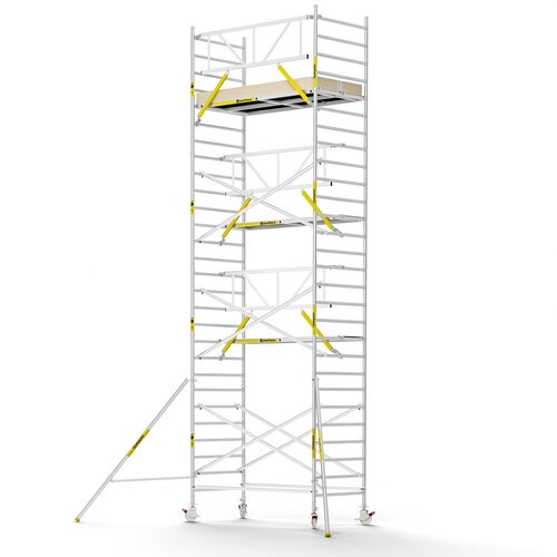 Panthera Steigeraanhanger + PRO Rolsteiger 135 x 250 x 9,2m werkhoogte, met enkele voorloopleuning