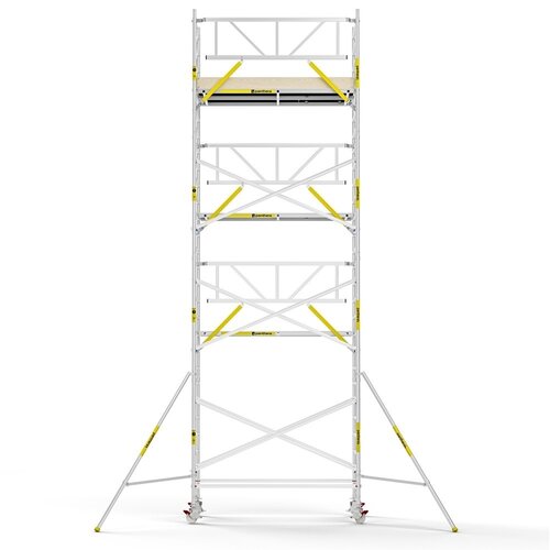 Panthera Steigeraanhanger + PRO Rolsteiger 135 x 250 x 9,2m werkhoogte, met enkele voorloopleuning
