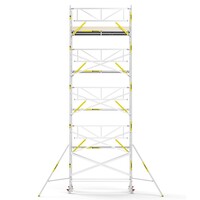 Panthera Steigeraanhanger + PRO Rolsteiger 135 x 305 x 10,2m werkhoogte, met enkele voorloopleuning