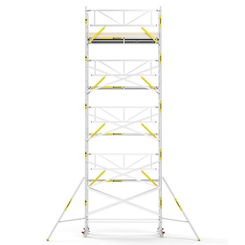 Panthera Steigeraanhanger + PRO Rolsteiger 135 x 305 x 10,2m werkhoogte, met enkele voorloopleuning