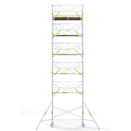 Panthera Steigeraanhanger + PRO Rolsteiger 135 x 305 x 13,2m werkhoogte, met enkele voorloopleuning
