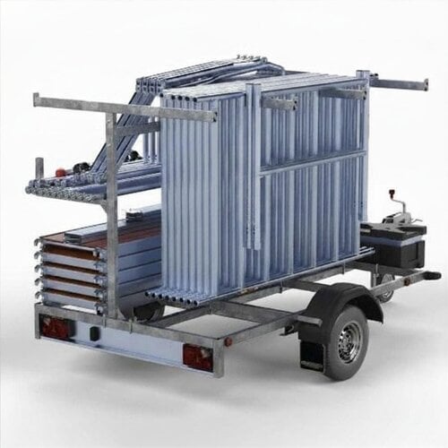 Panthera Steigeraanhanger + PRO Rolsteiger 135 x 305 x 8,2m werkhoogte, met enkele voorloopleuning