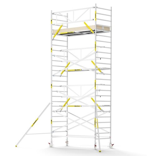 Panthera Steigeraanhanger + PRO Rolsteiger 135 x 305 x 8,2m werkhoogte, met enkele voorloopleuning