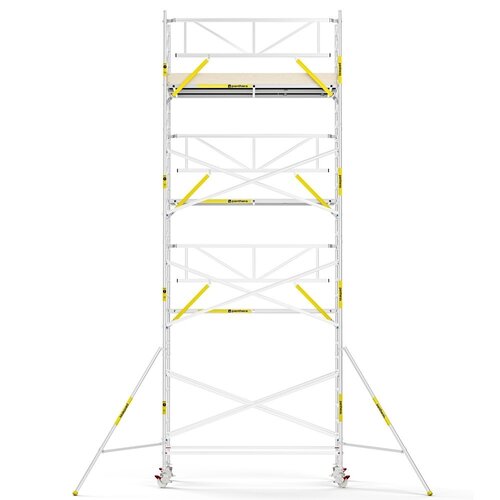 Panthera Steigeraanhanger + PRO Rolsteiger 135 x 305 x 9,2m werkhoogte, met enkele voorloopleuning