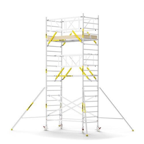 MAANDDEAL: Panthera PRO met dubbele voorloopleuning 135x245x7,2m werkhoogte carbon vloer