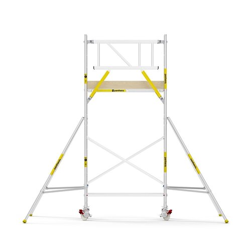 MAANDDEAL: Panthera PRO met dubbele voorloopleuning 90x185x5,2m werkhoogte carbon vloer