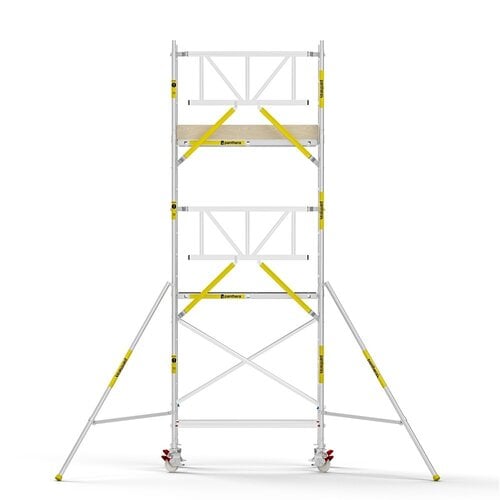 MAANDDEAL: Panthera PRO met enkele voorloopleuning 90x185x6,2m werkhoogte carbon vloer