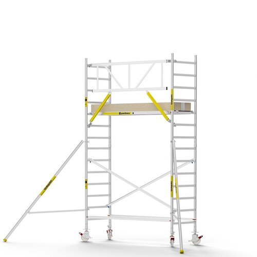 MAANDDEAL: Panthera PRO met enkele voorloopleuning 90x245x5,2m werkhoogte carbon vloer