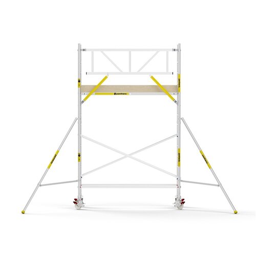 MAANDDEAL: Panthera PRO met enkele voorloopleuning 90x245x5,2m werkhoogte carbon vloer