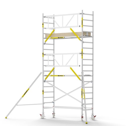 MAANDDEAL: Panthera PRO met enkele voorloopleuning 90x245x6,2m werkhoogte carbon vloer