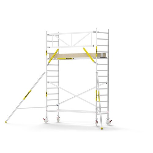 MAANDDEAL: Panthera PRO met enkele voorloopleuning 90x305x5,2m werkhoogte carbon vloer