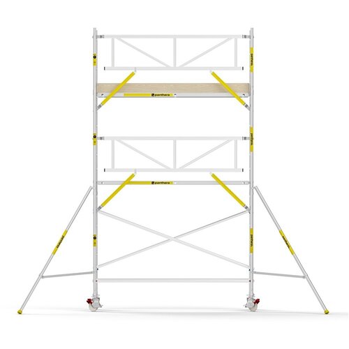 MAANDDEAL: Panthera PRO met enkele voorloopleuning 90x305x6,2m werkhoogte carbon vloer