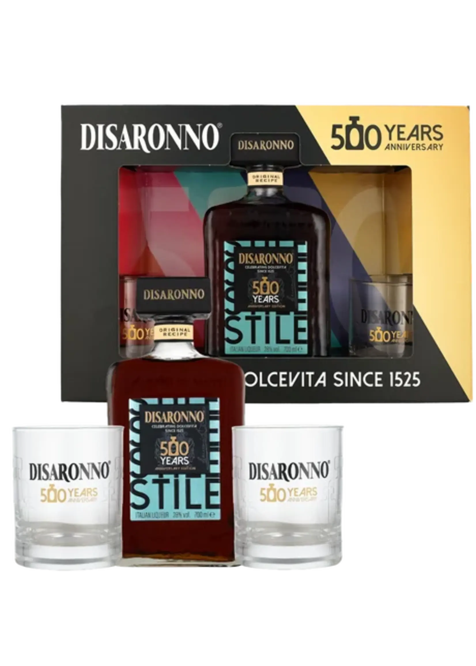 Disaronno Disaronno Geschenkverpakking + 2 glazen 70 cl