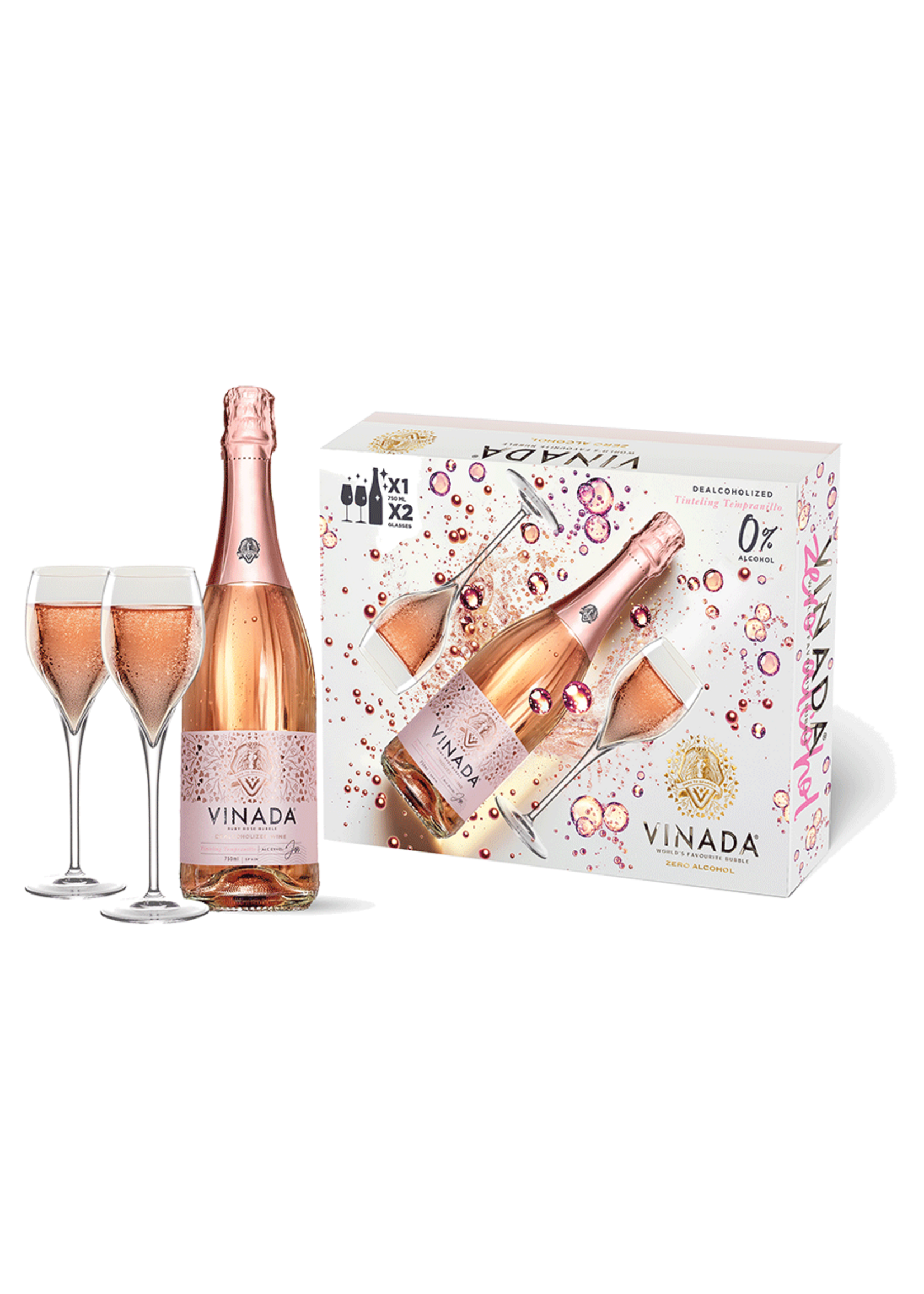 Vinada Vinada Giftbox Rosé 0.0%. 75 cl
