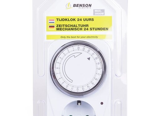Benson Electric Tijdklok 24 Uur - Tijdschakelaar 24 Uur