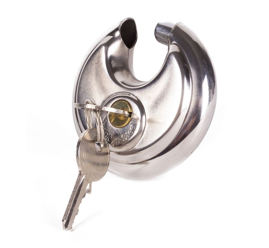 Hangslot Rond 70 mm - Sterk Veiligheidsslot - Weerbestendig RVS Slot