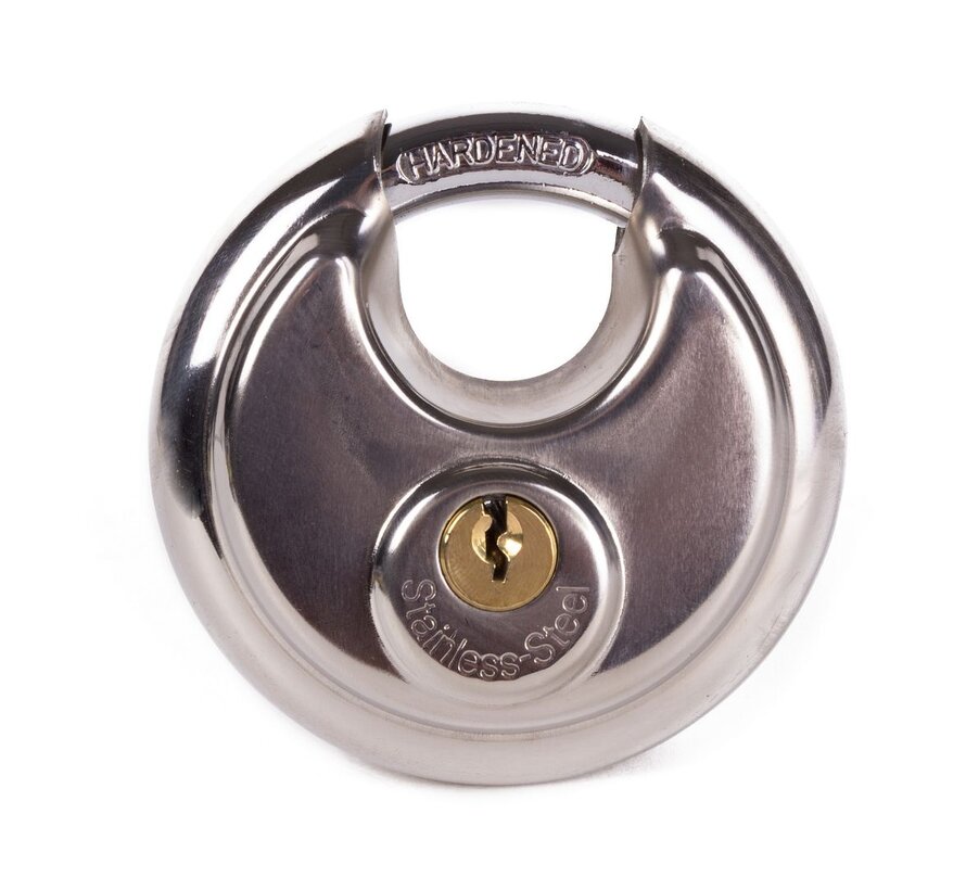 Hangslot Rond 70 mm - Sterk Veiligheidsslot - Weerbestendig RVS Slot