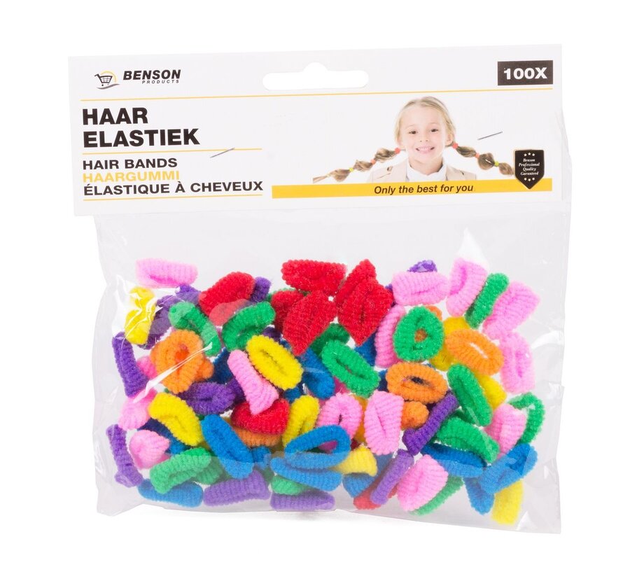 Haarelastiek 100 dlg - Kleurrijke Haarbandjes - Vrolijke Haaraccessoires