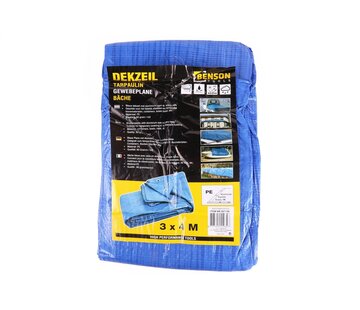 Benson Tools Dekzeil 3x4 Mtr - Dekkleed Afdekzeil Blauw Zeildoek