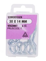 Benson IJzerwaren Schroefoog 30 x 14 mm - Schroefring - Ophanghaak