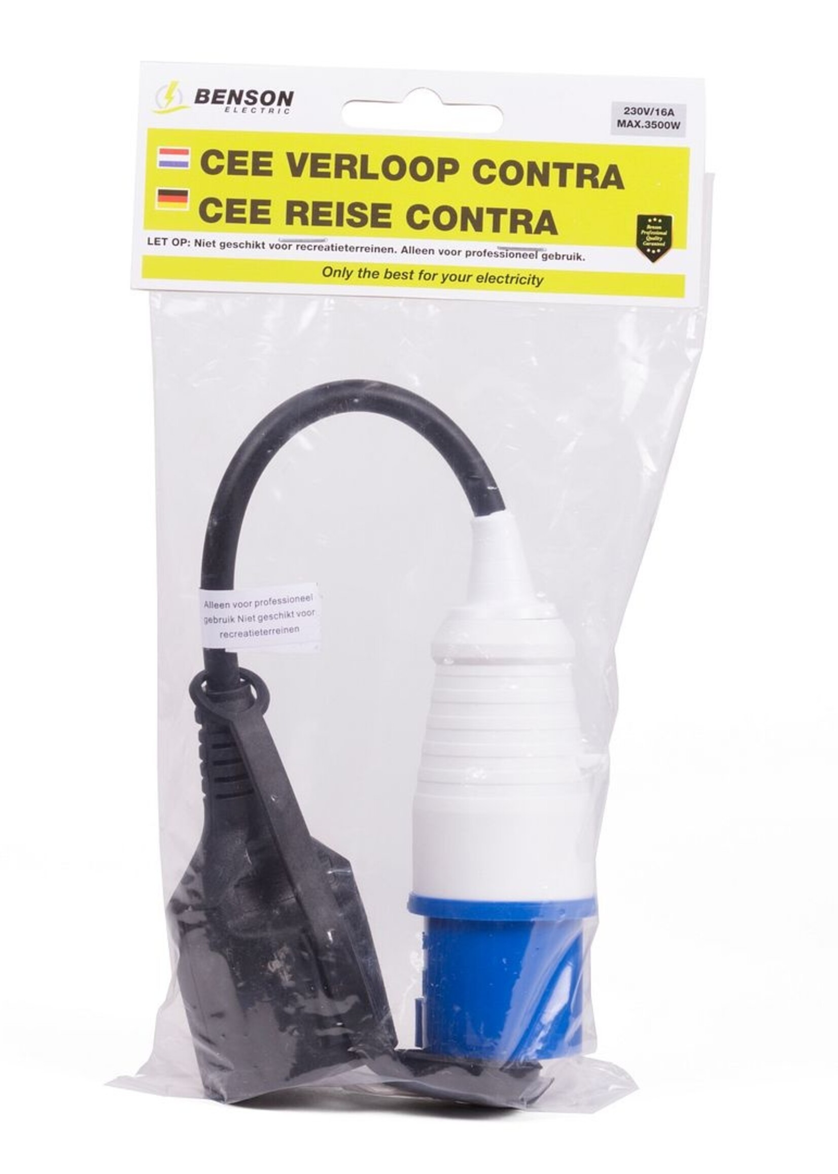 Benson Electric Cee Verloop Contra - Elektro Koppeling Cee naar Contra Verloopstekker - Cee Adapter Contra - Contra Stroomkoppeling