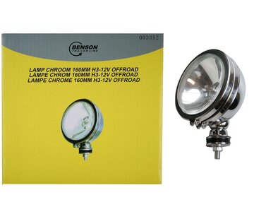 Benson Automotive Lamp Chroom 160 Mm H3-12V Offroad - Autoverlichting 160 Milimeter Chroom H3-12V op Offroad Voertuigen.