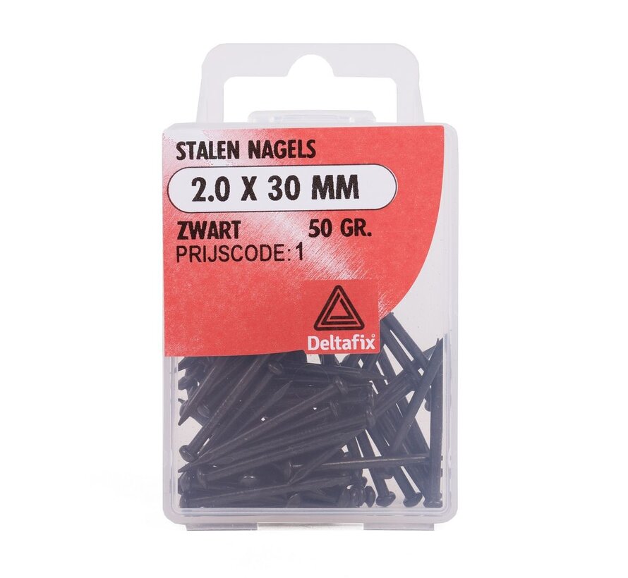 Ijzerwaren Stalen Nagels 2.0 x 30mm Zwart - Sterke Spijkers - Bouwnagels