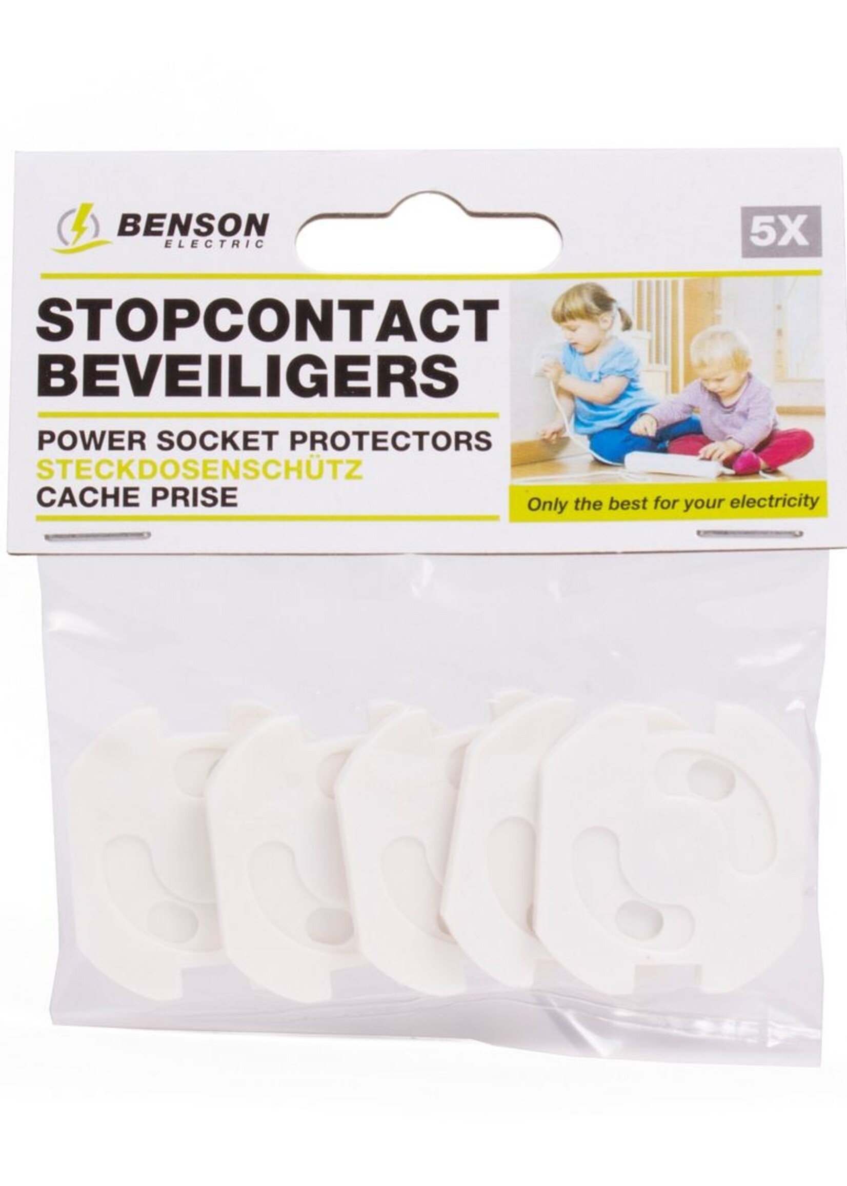 Benson Electric Stopcontactbeveiligers 5 dlg - Kindvriendelijke Stopcontacten - Stopcontactbeveiliging
