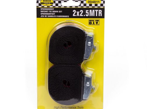 Benson Tools Spanband 2 dlg 2,5 Mtr x 25 Mm Zwart/Rood