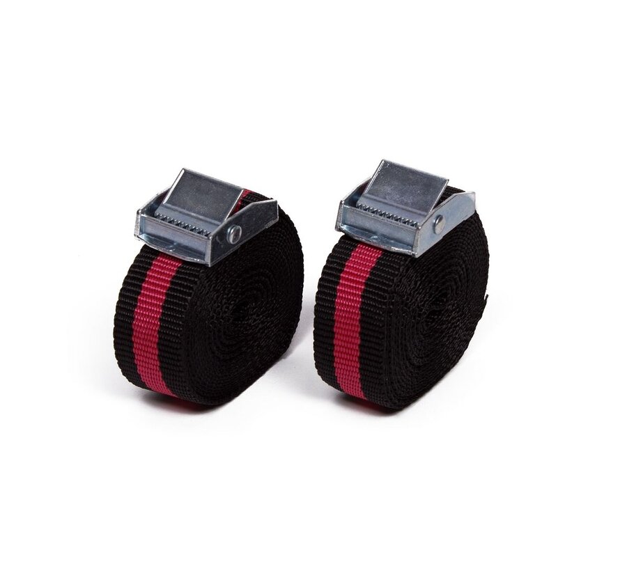 Spanband 2 dlg 2,5 Mtr x 25 Mm Zwart/Rood