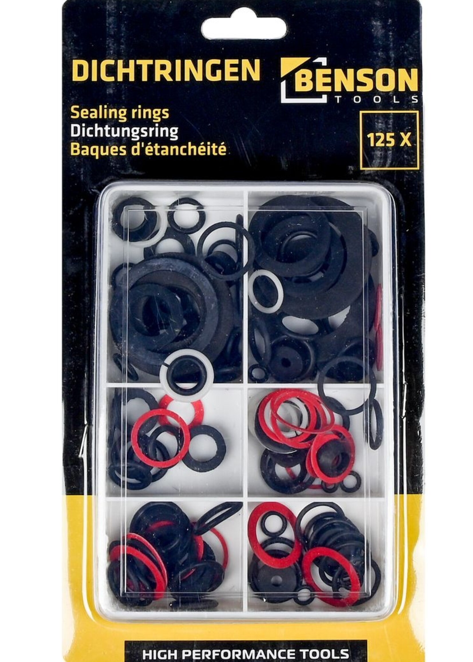 Benson Tools Dichtringen Assorti 125 dlg Box - O-ringen - Rubberen Ringen - Afdichtingen