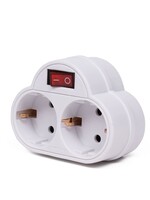 Benson Electric Stopcontact Duo RA + Schakelaar Wit - Stopcontact Schakelaar Duo Ra - Wit