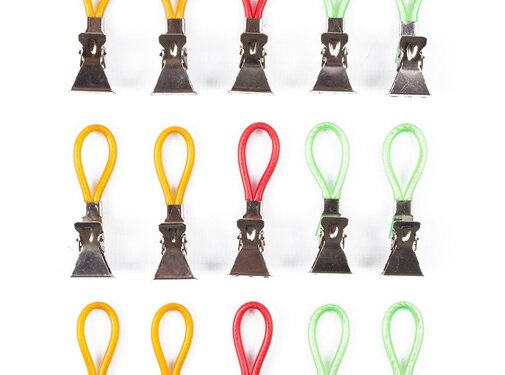 Benson Home Handdoekhouders Geel/Rood/Groen 15 dlg - Klemlippen - Textiel Clips