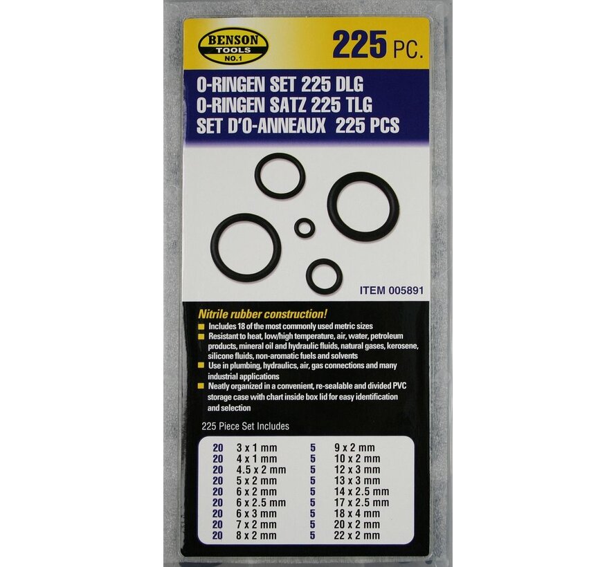O-ringen Set 225 Delig - Afdichtingsringen