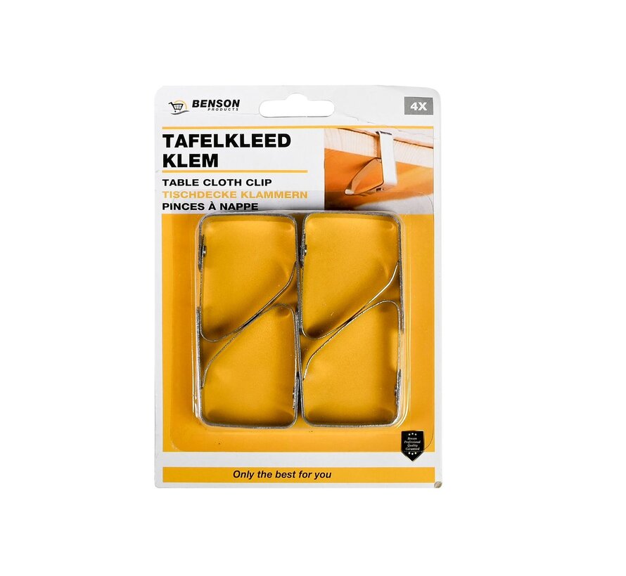 Tafelkleedklem 4 dlg RVS