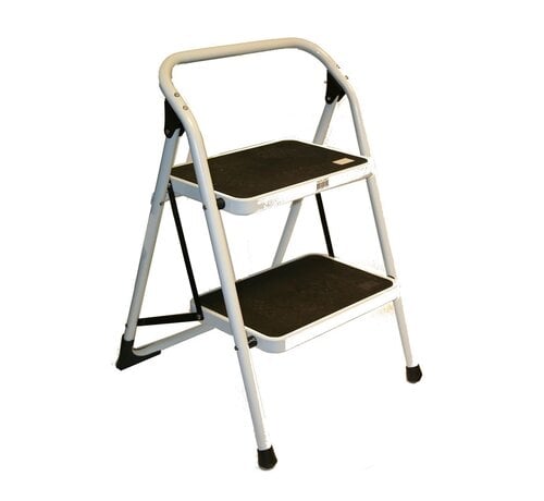 Benson Huishoudtrap 2 Treden Heavy Duty - Stalen Trapje - Inklapbare Ladder