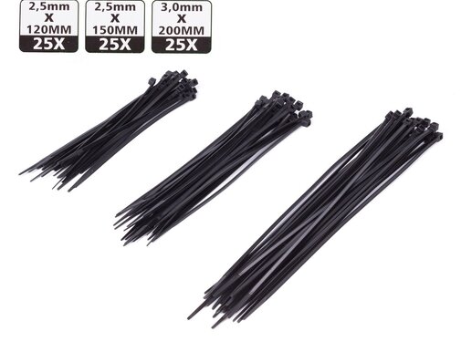 Höfftech Tie Rib Set - 75 Stuks - Zwart