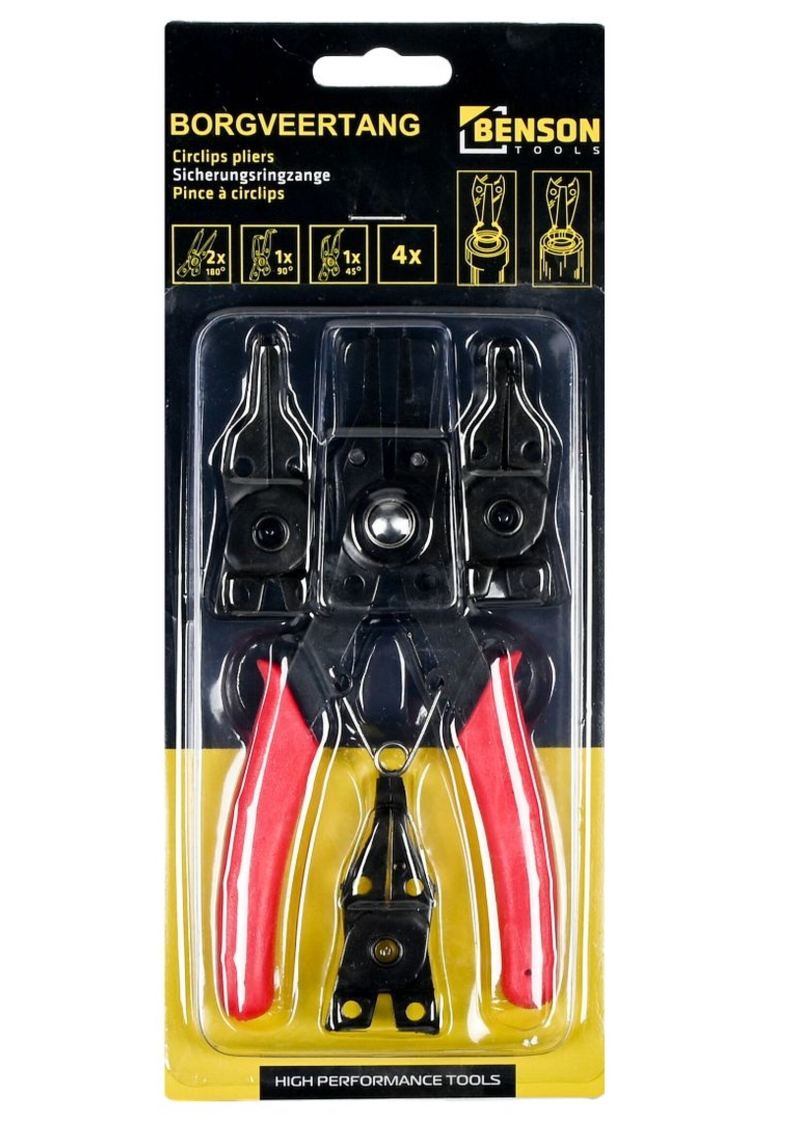 Benson Tools Borgveertang 4 Delig - Tang voor borgveren