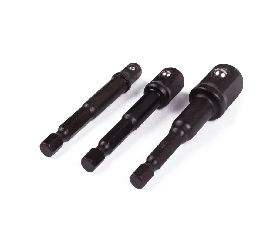 Bitverloop naar Dop 1/4-3/8-1/2" x 70mm - Bit- naar dopverloop