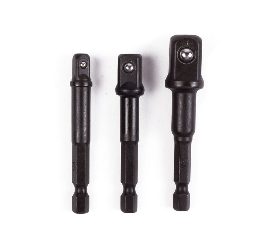 Bitverloop naar Dop 1/4-3/8-1/2" x 70mm - Bit- naar dopverloop