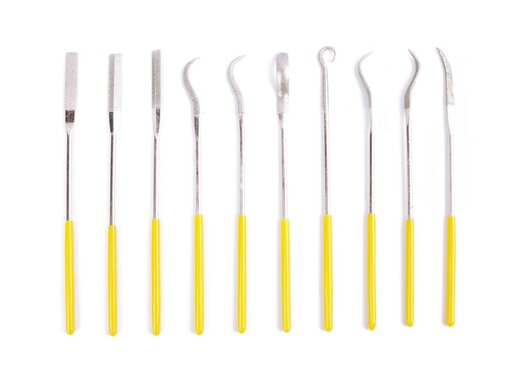 Benson Tools Vijlset 10 dlg Diamant - Extra Sterke Diamant Poedercoating - 140 mm Lengte