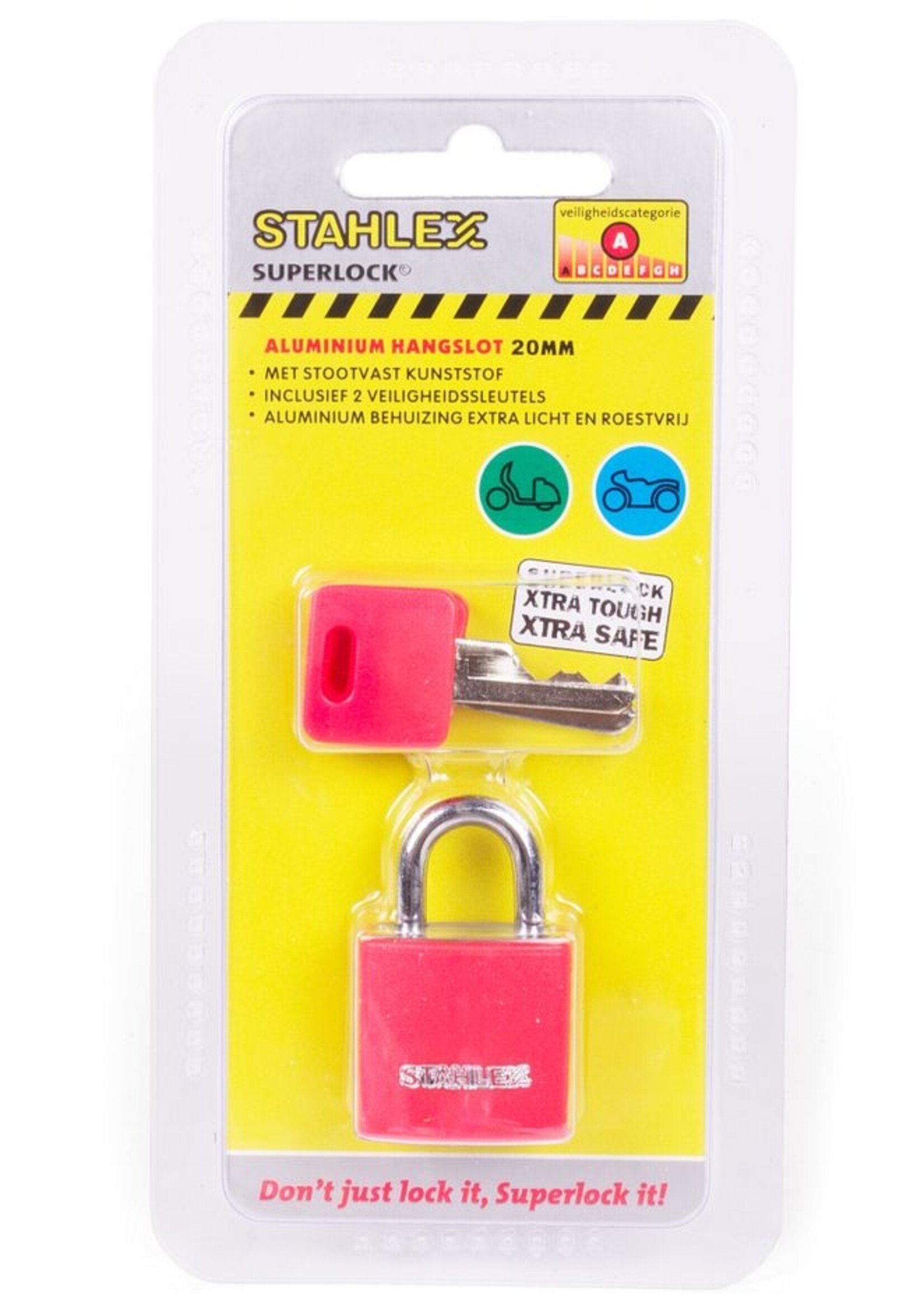Stahlex Hangslot Alu 20mm Mix - Gekleurde Hangslotjes - Sleutelkleur Match