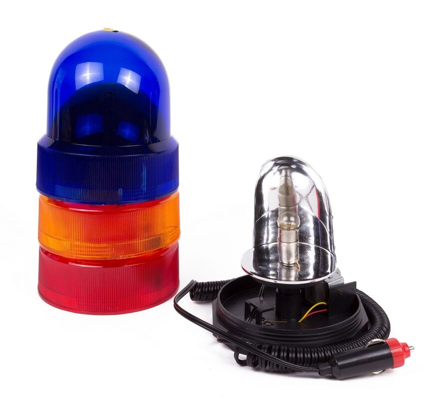 Zwaailamp Set 12V Rood/Blauw/Oranje - Zwaailamp Set - 12V Zwaailamp - 3 Stuks