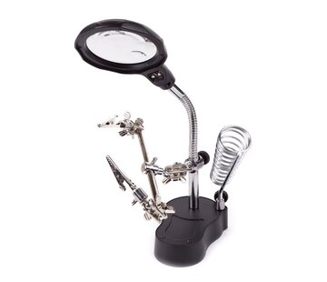 Benson Loupe Profi + Derde Handje - Precisie Vergrootglas met LED en Krokodillenklemmen