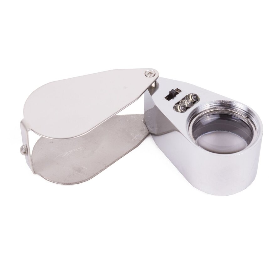 Loupe + LED Diamantair - Juweliersloupe - LED Verlichte Vergrootglas